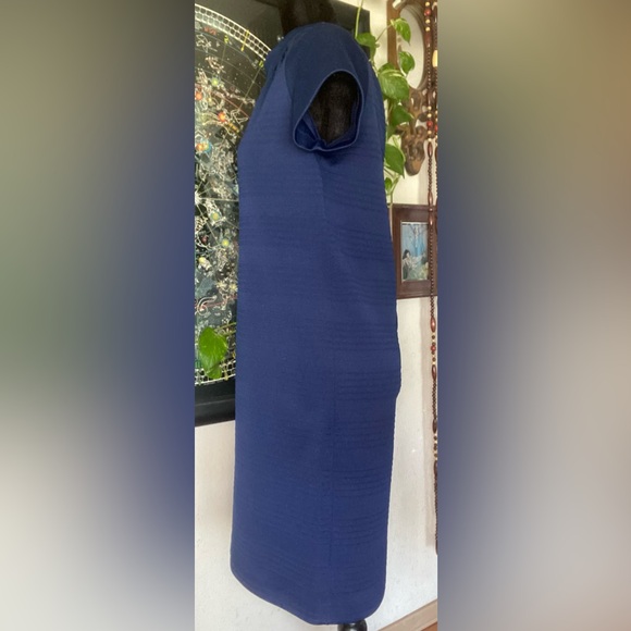 VTG 60’s Butte Knit Poly Midi Blue Mod Dress. M/L. Short sleeve. USA Union made. - Picture 2 of 13